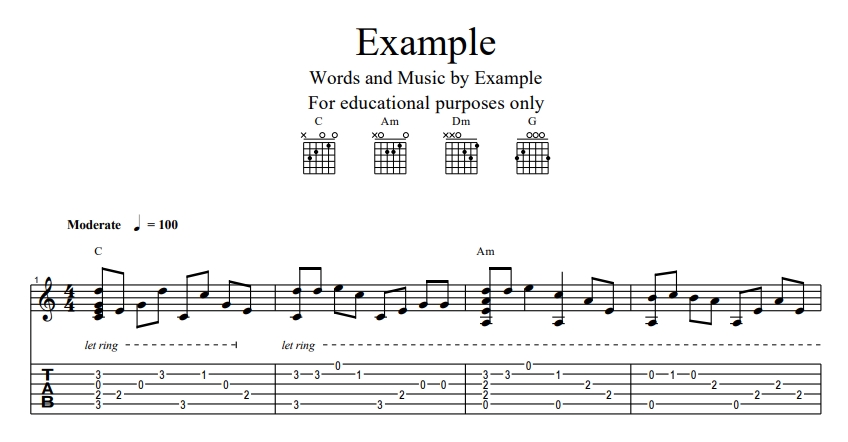 Example tab
